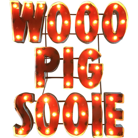 Arkansas Razorbacks Recycled Metal Wall Decor Woo Pig Illuminated