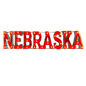 Nebraska Huskers Recycled Metal Wall Decor Illuminated - Nebraska
