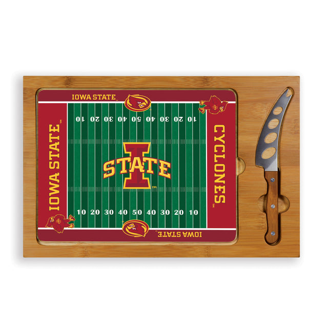 Iowa State Cyclones Icon Glass Top Cutting Board & Knife Set