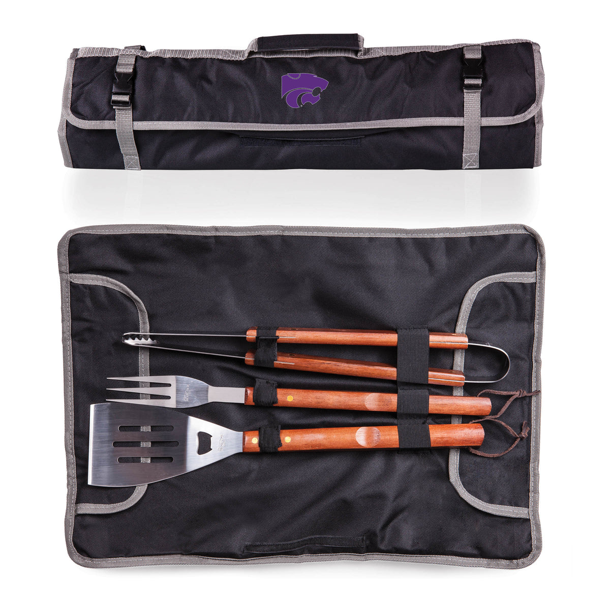 Kansas State Wildcats 3-Piece BBQ Tote & Grill Set