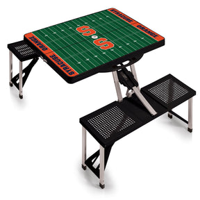 Syracuse Orange Picnic Table Portable Folding Table with Seats - Football
