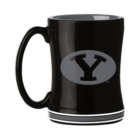 BYU 14oz Black Tonal Relief Mug