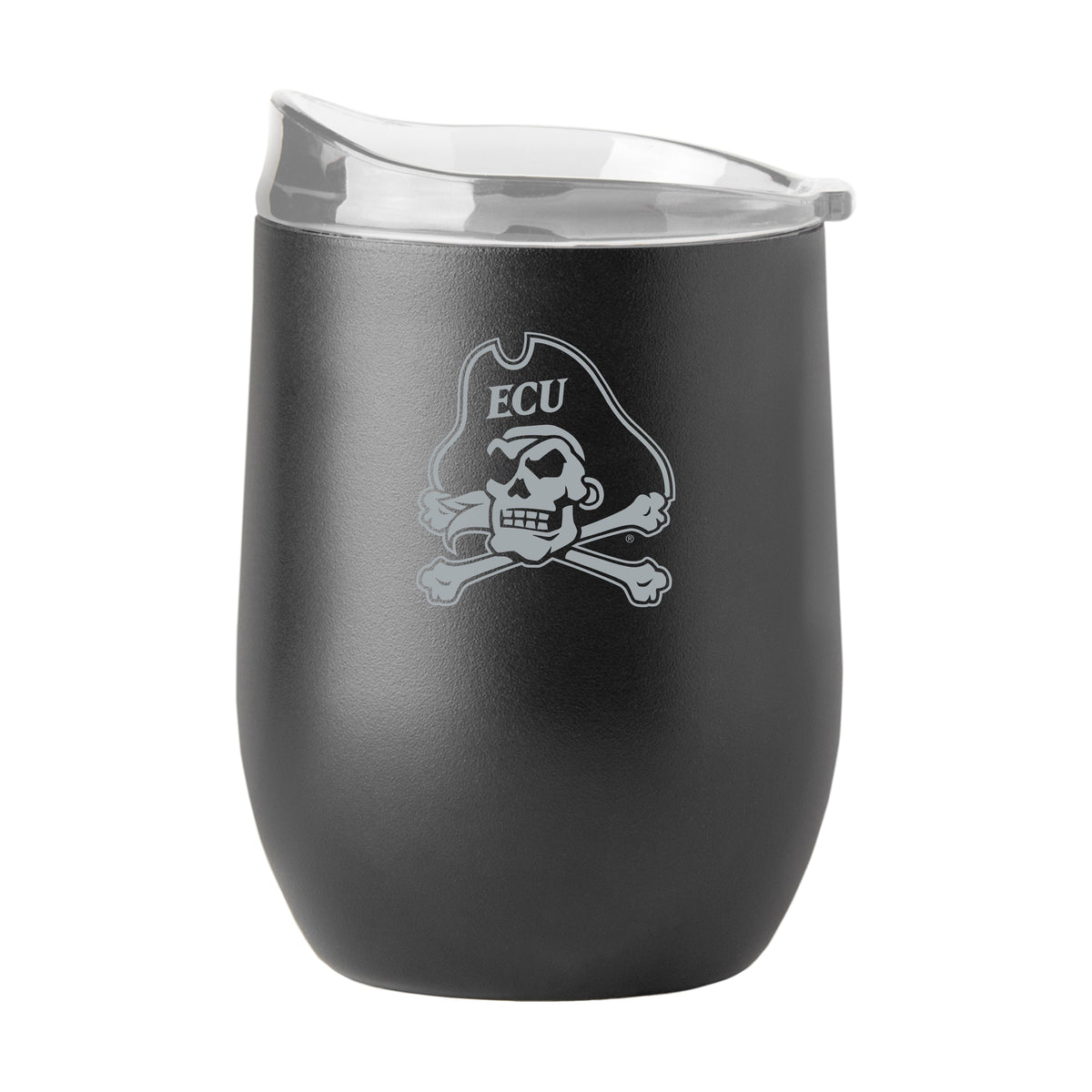 East Carolina Black 16oz Etch Powder Coat Curved Beverage - Logo Brands