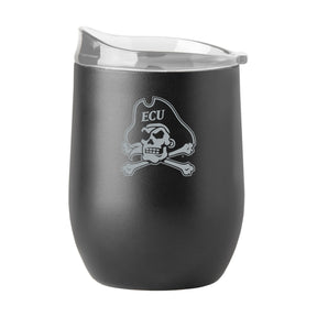 East Carolina Black 16oz Etch Powder Coat Curved Beverage - Logo Brands