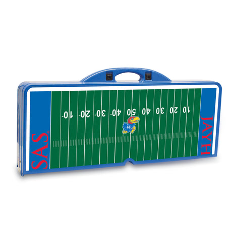 Kansas Jayhawks Picnic Table Portable Folding Table with Seats - Football
