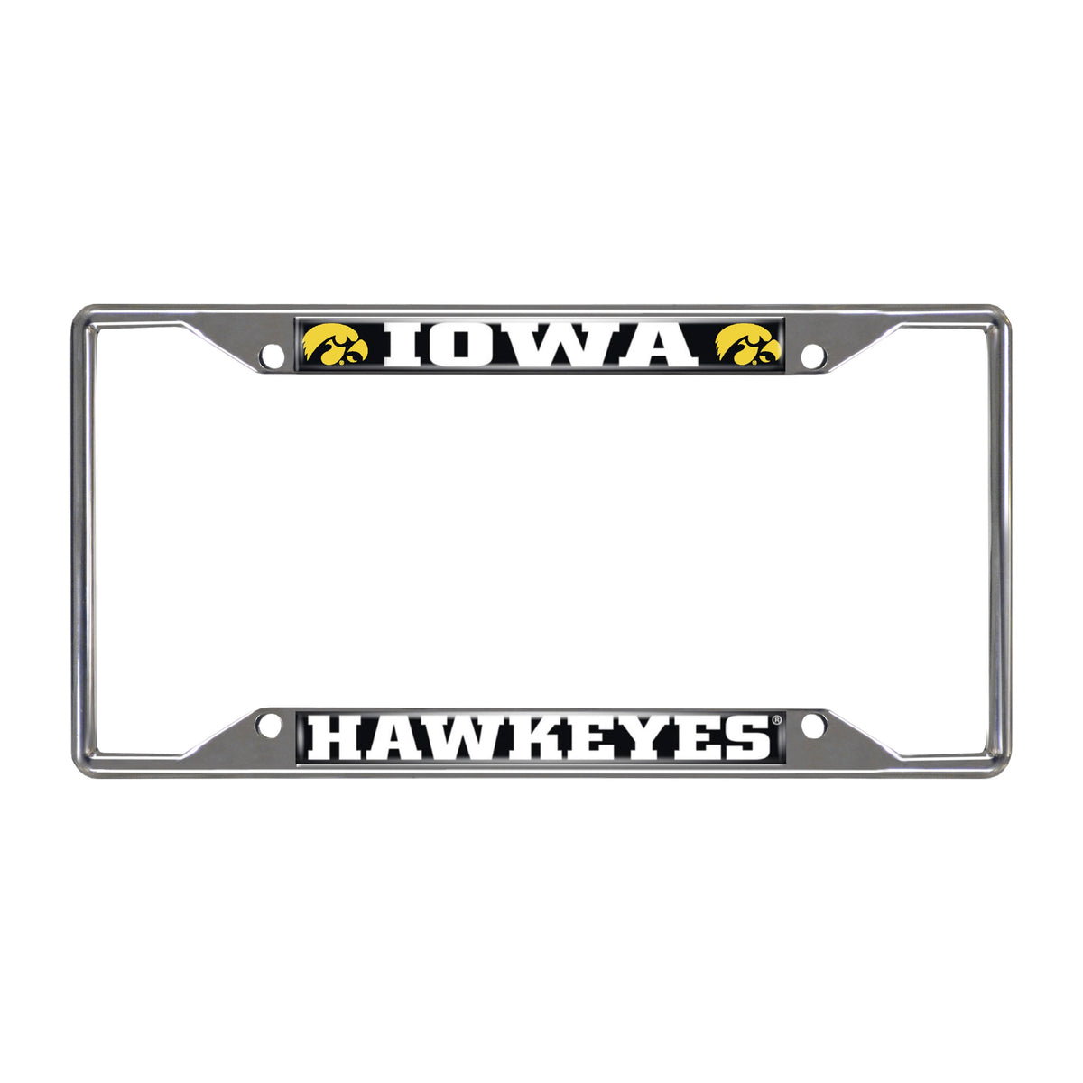 Iowa Chrome License Plate Frame – College Logo Stuff