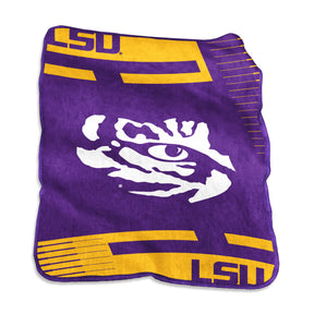 LSU Raschel Double Stripe Throw