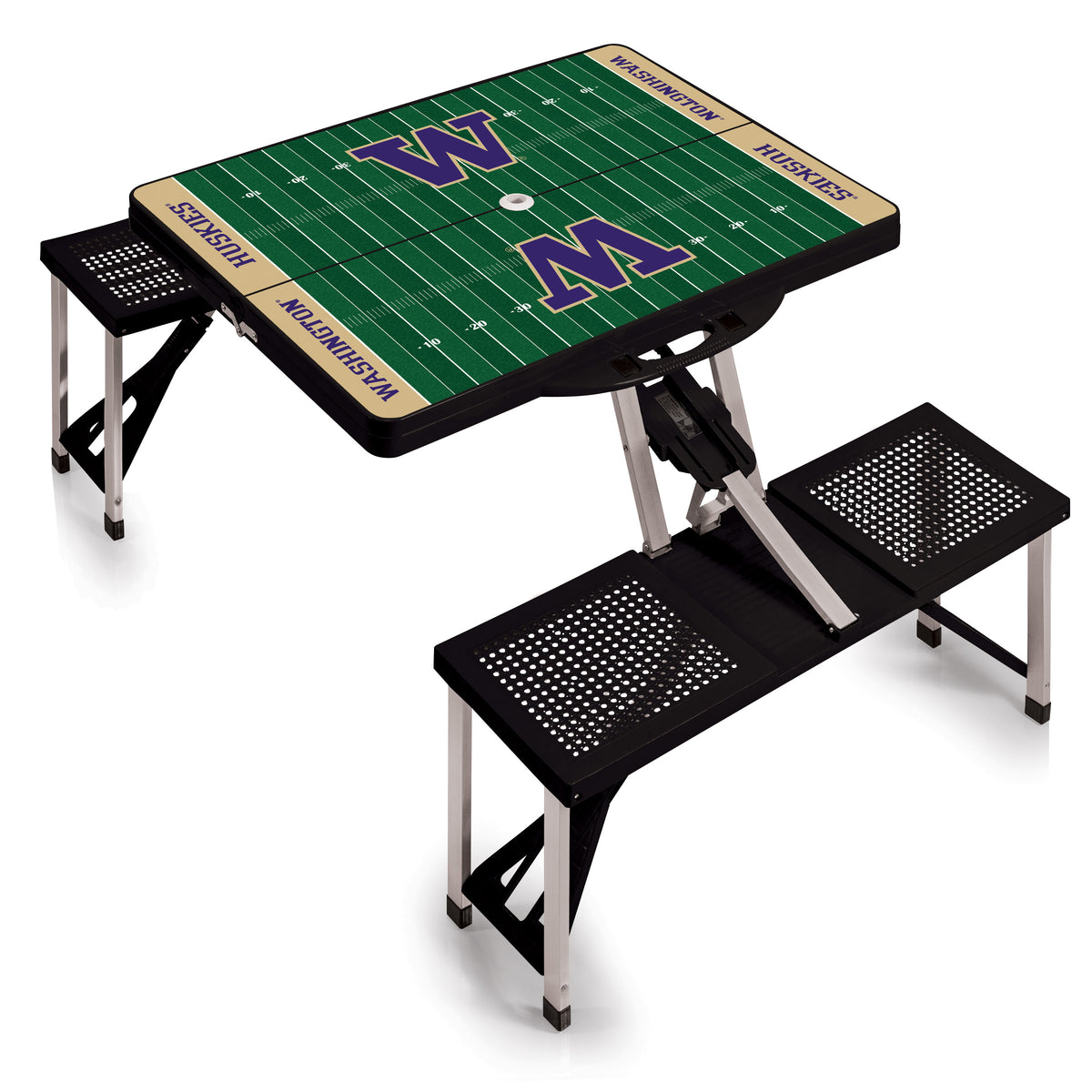 Washington Huskies Picnic Table Portable Folding Table with Seats
