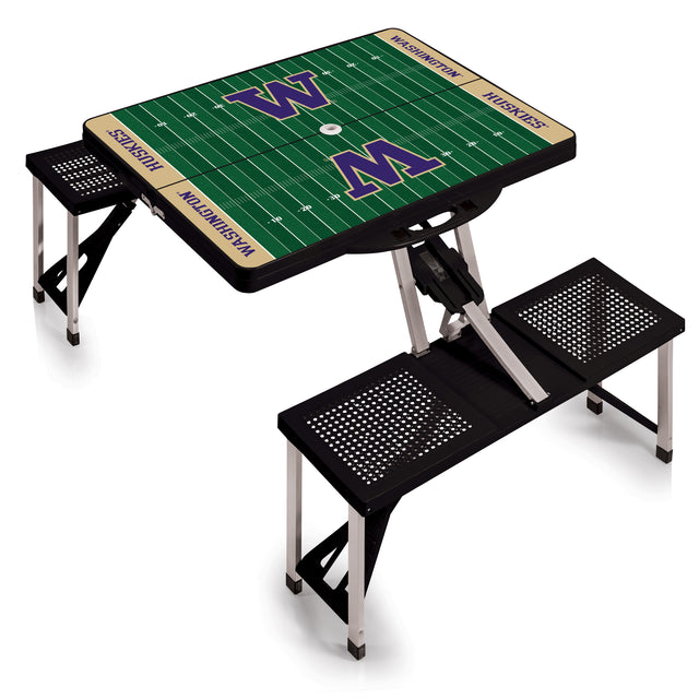 Washington Huskies Picnic Table Portable Folding Table with Seats