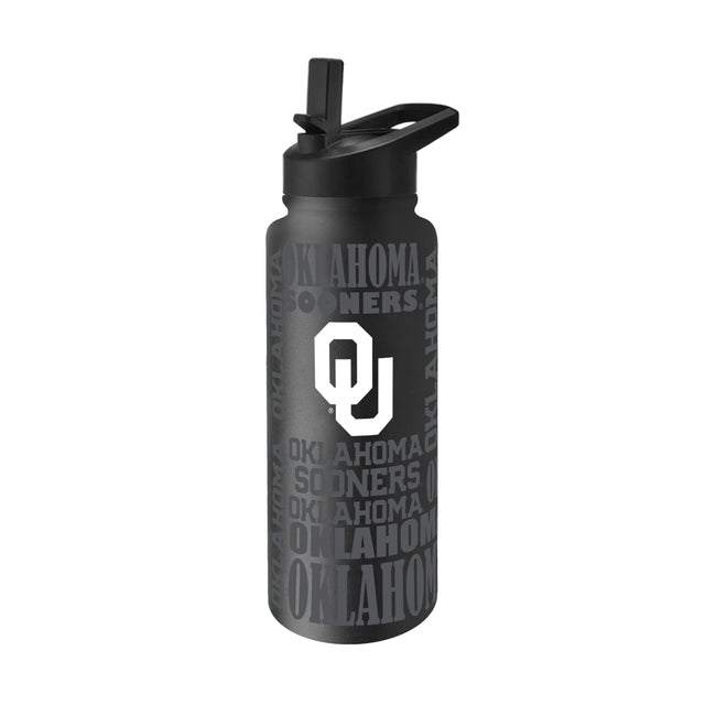 Oklahoma 34oz Black Replay Quencher Bottle