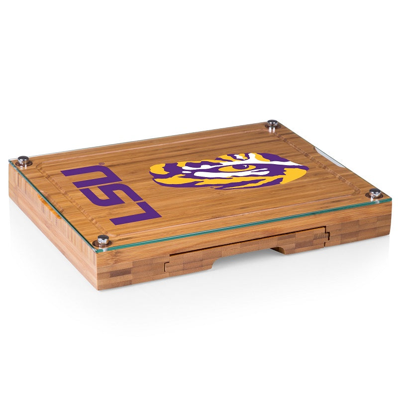 LSU Tigers Concerto Bamboo Cutting Board – College Logo Stuff