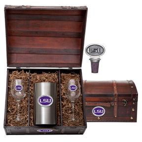 LSU Tigers Wine Chest Set