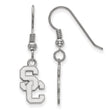 UNC Tar Heels Foot Sterling Silver Dangle Earrings