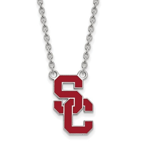 UNC Tar Heels Sterling Silver Enamel Necklace