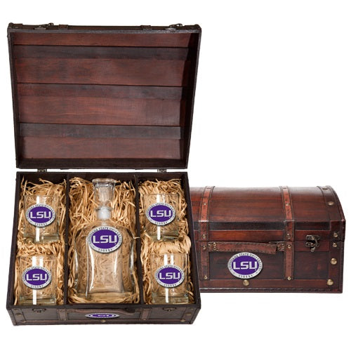 LSU Tigers Capitol Decanter Chest Set