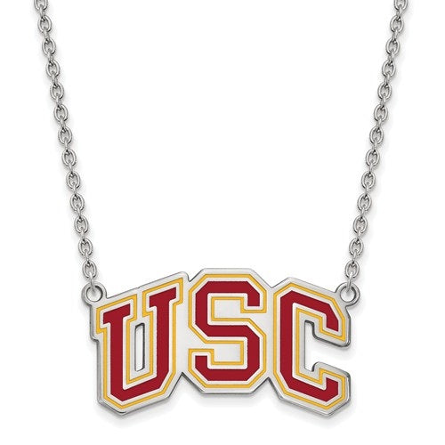 UNC Tar Heels Sterling Silver Enamel Pendant