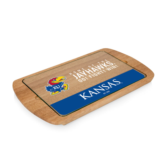 Kansas Jayhawks Billboard Glass Top Serving Tray