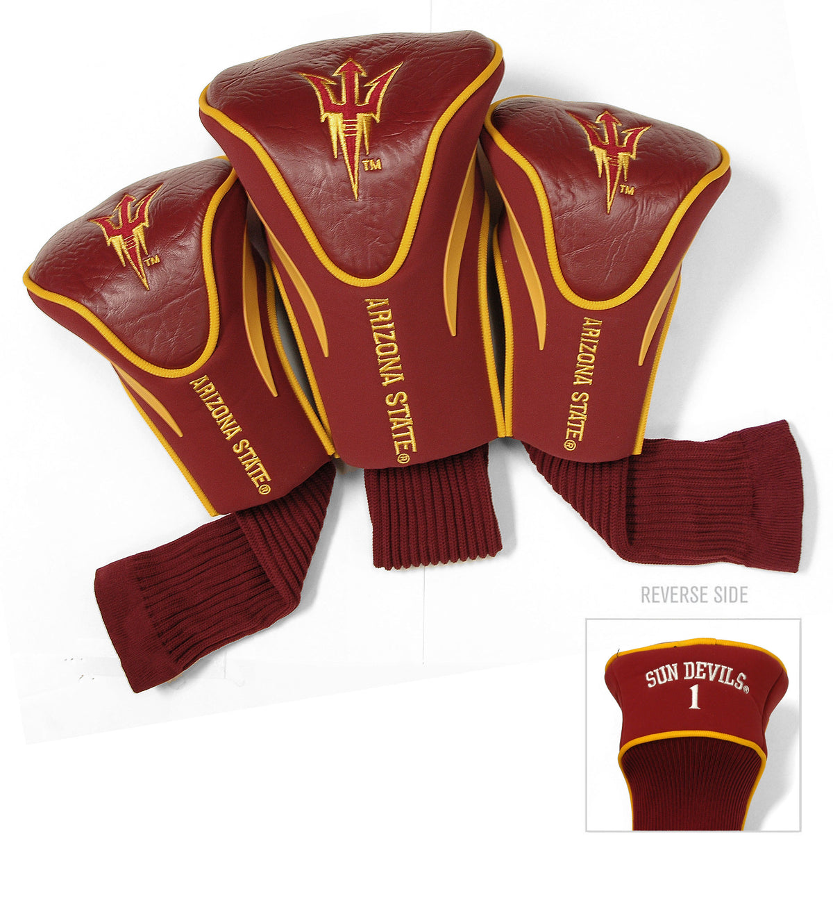Arizona State Sun Devils 3 Pack Embroidered Contour Golf Headcovers