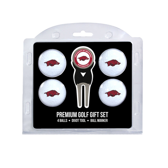 Arkansas Razorbacks 4 Golf Balls And Divot Tool Gift Set