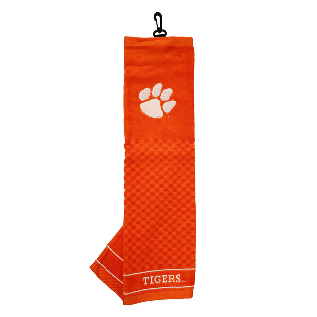 Clemson Tigers Tri-Fold Embroidered Scrubber Golf Towel