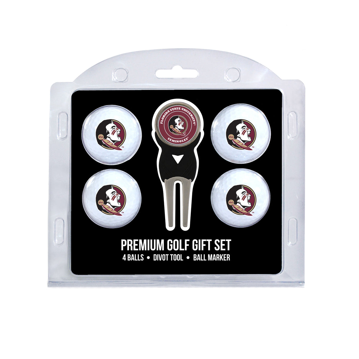 FSU Seminoles 4 Golf Balls And Divot Tool Gift Set