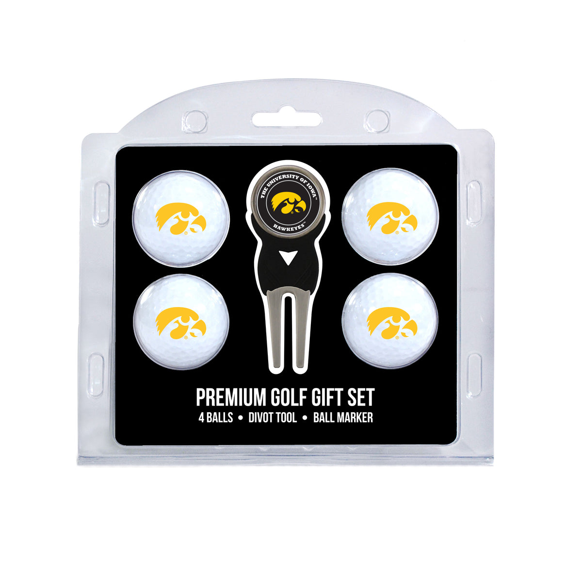 Iowa Hawkeyes 4 Golf Balls And Divot Tool Gift Set