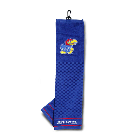 Kansas Jayhawks Tri-Fold Embroidered Scrubber Golf Towel