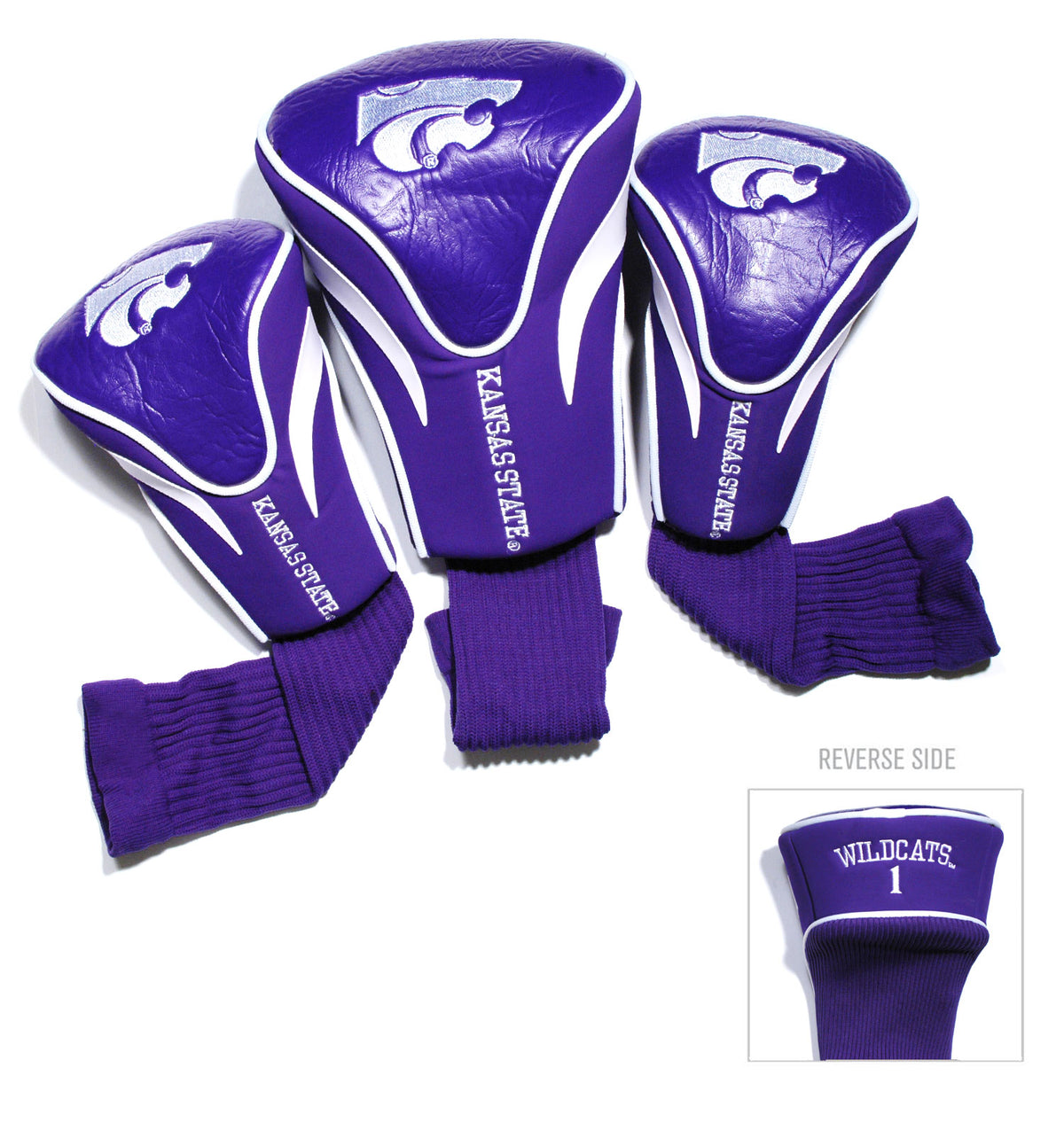 Kansas State Wildcats 3 Pack Embroidered Contour Golf Headcovers