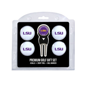 LSU Tigers 4 Golf Balls And Divot Tool Gift Set
