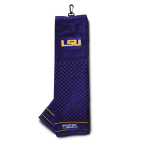 LSU Tigers Tri-Fold Embroidered Scrubber Golf Towel