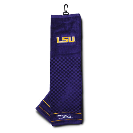 LSU Tigers Tri-Fold Embroidered Scrubber Golf Towel