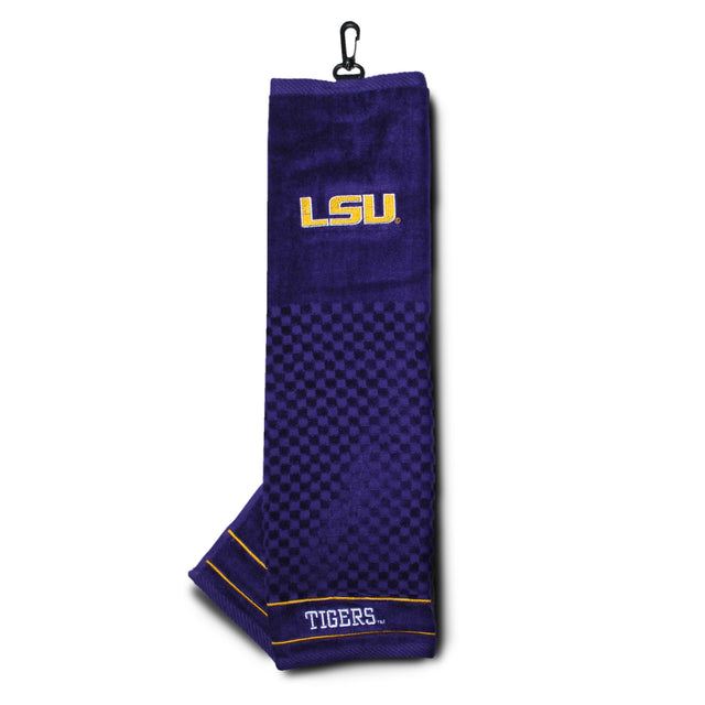 LSU Tigers Tri-Fold Embroidered Scrubber Golf Towel