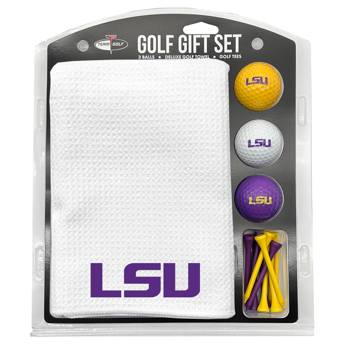 LSU Tigers Microfiber Towel Golf Gift Set - White