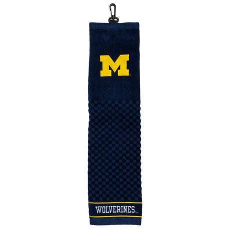 Michigan Wolverines Tri-Fold Embroidered Scrubber Golf Towel