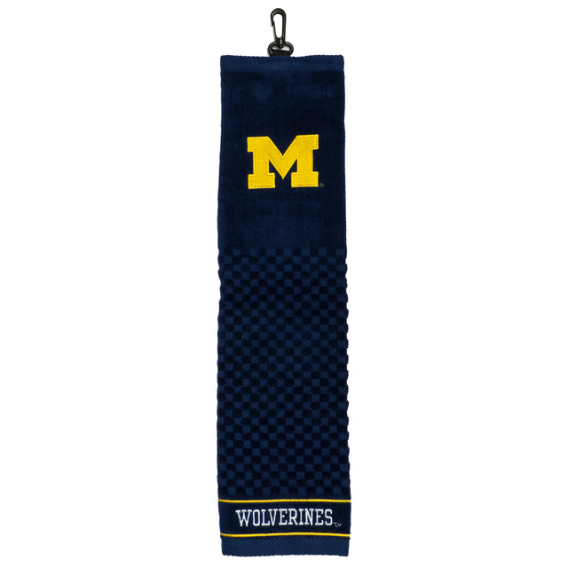 Michigan Wolverines Tri-Fold Embroidered Scrubber Golf Towel