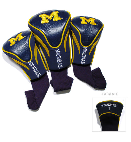 Michigan Wolverines 3 Pack Embroidered Contour Golf Headcovers