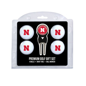 Nebraska Huskers 4 Golf Balls And Divot Tool Gift Set