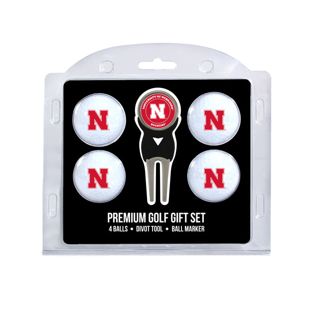 Nebraska Huskers 4 Golf Balls And Divot Tool Gift Set
