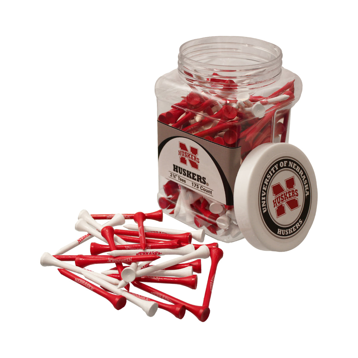 Nebraska Huskers 175 Golf Tee Jar