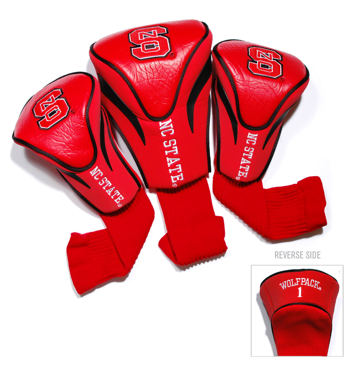 NC State Wolfpack 3 Pack Embroidered Contour Golf Headcovers
