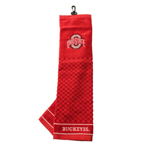Ohio State Buckeyes Tri-Fold Embroidered Scrubber Golf Towel