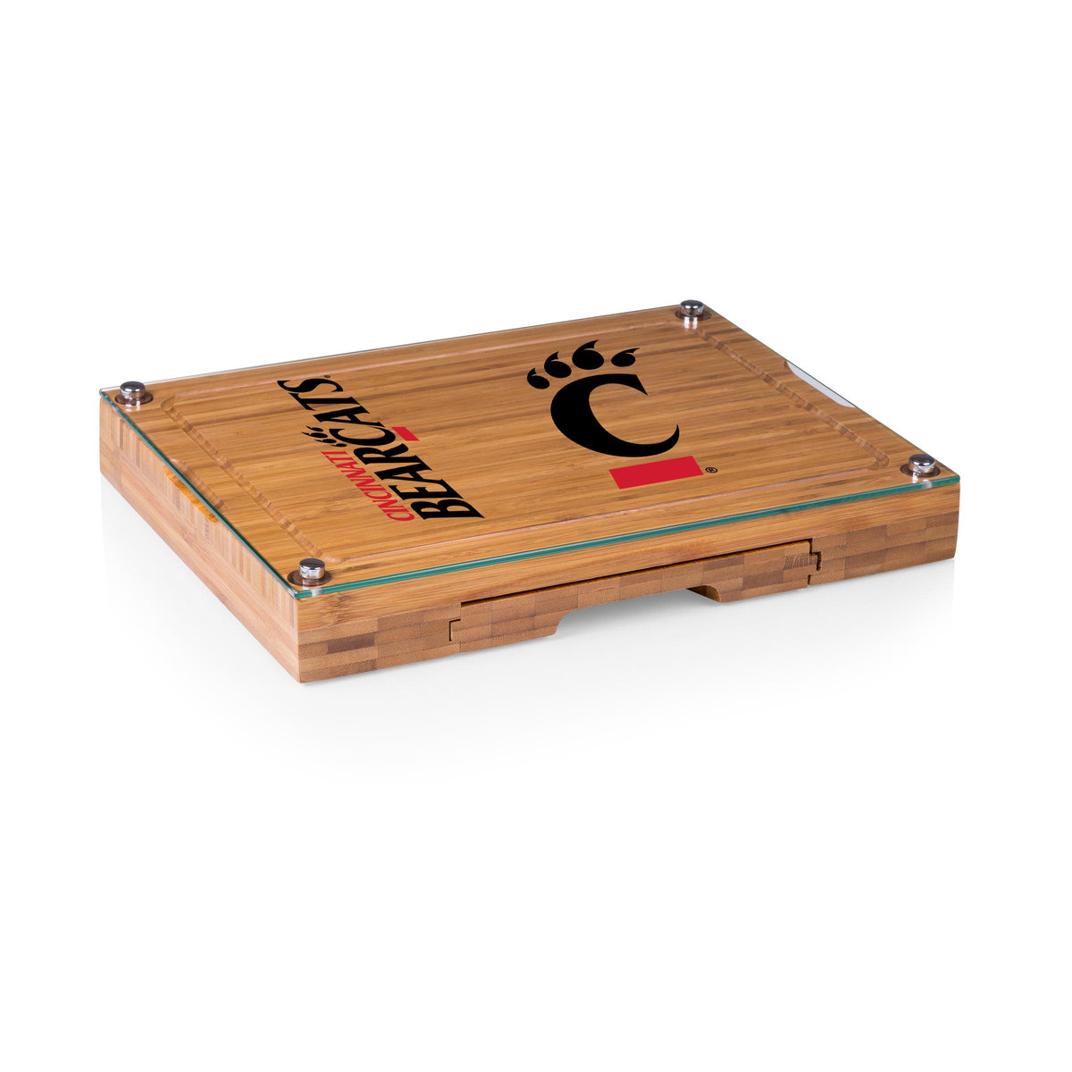 Cincinnati Bearcats Concerto Glass Top Cheese Cutting Board & Tools Set