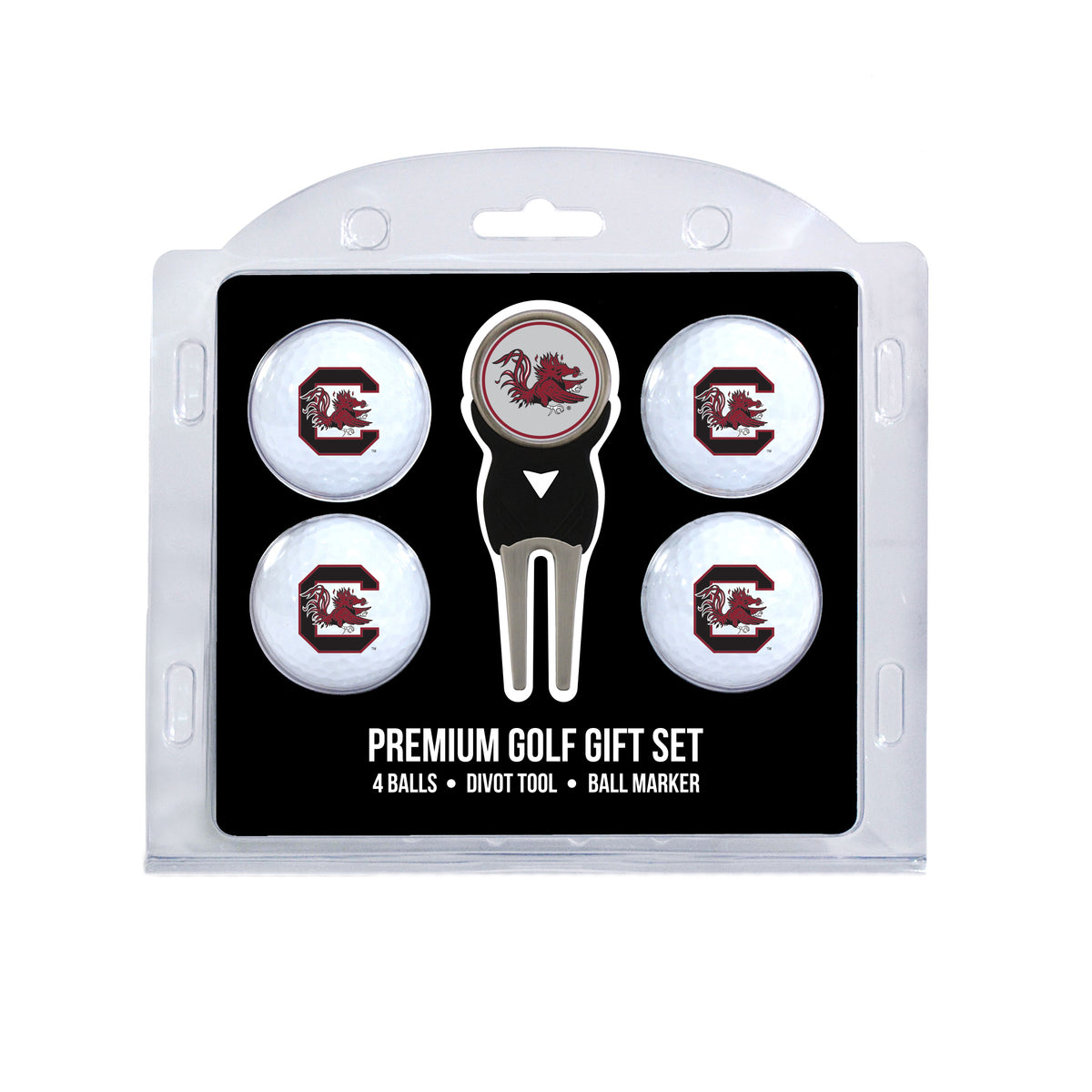 South Carolina Gamecocks 4 Golf Balls And Divot Tool Gift Set