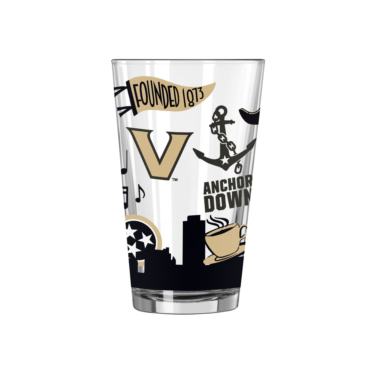 Vanderbilt 16oz Native Pint Glass - Logo Brands