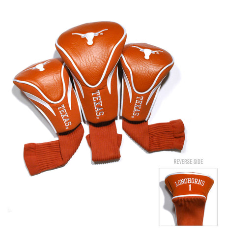 Texas Longhorns 3 Pack Embroidered Contour Golf Headcovers