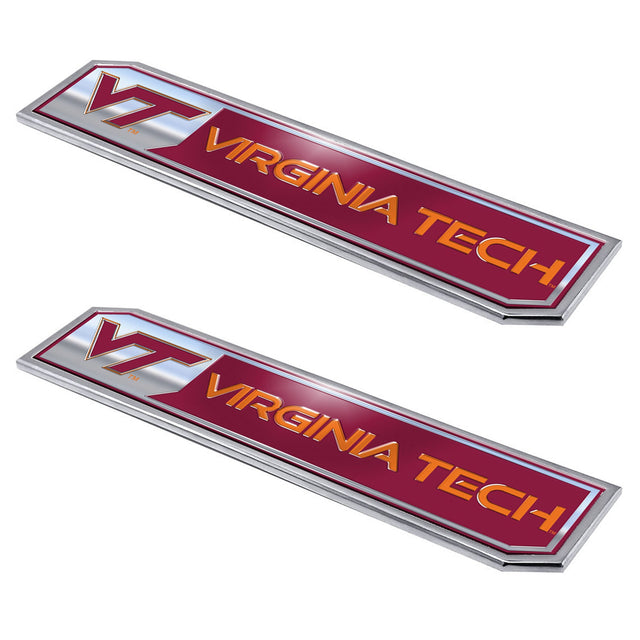Virginia Tech Embossed Truck Emblem 2-pk