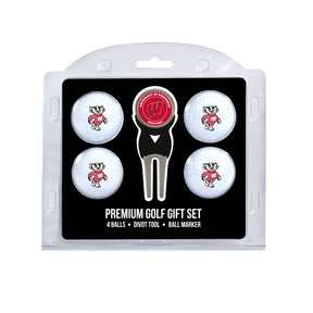 Wisconsin Badgers 4 Golf Balls And Divot Tool Gift Set