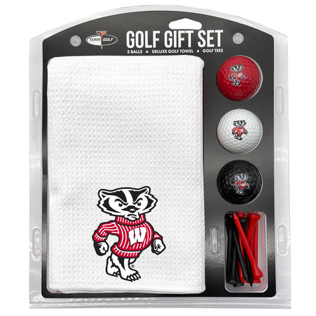Wisconsin Badgers Microfiber Towel Golf Gift Set - White