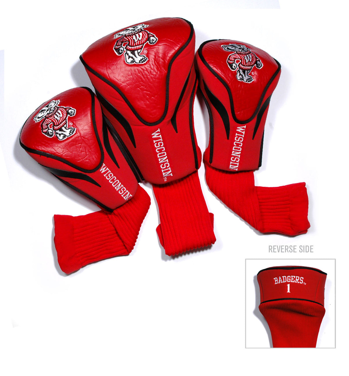Wisconsin Badgers 3 Pack Embroidered Contour Golf Headcovers