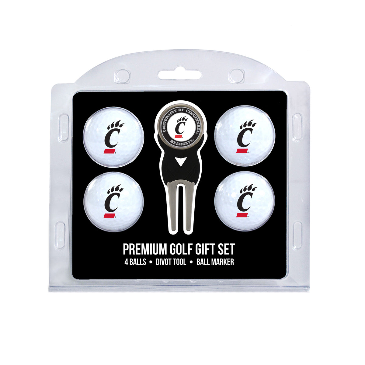 Cincinnati Bearcats 4 Golf Balls And Divot Tool Gift Set